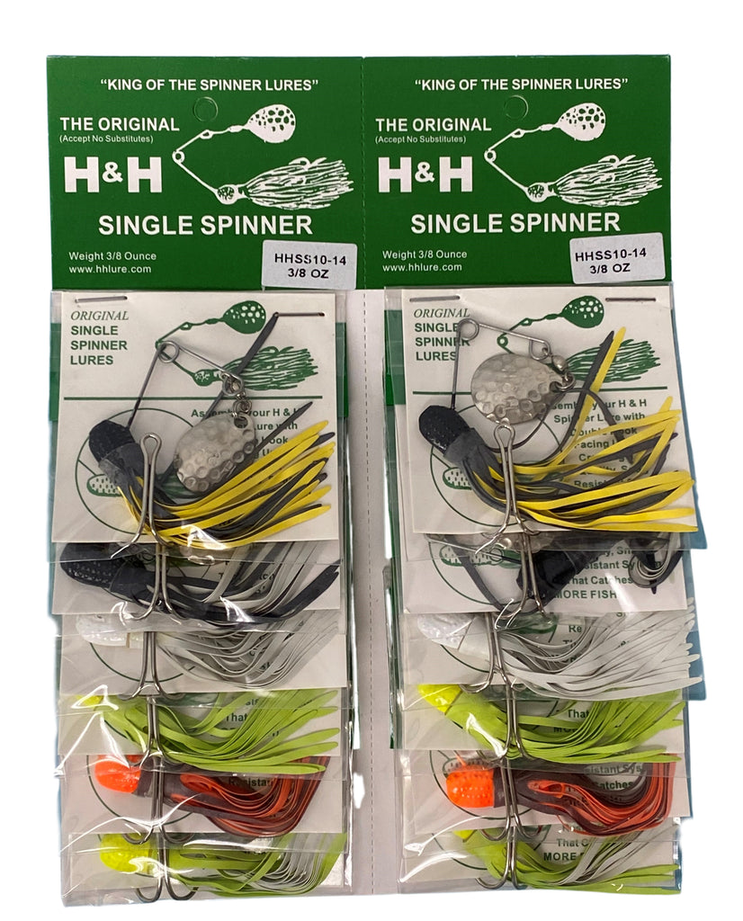 H&H Split Tail Grub 1/8 Oz Spinner Bait Fishing Lure 2.5 Black