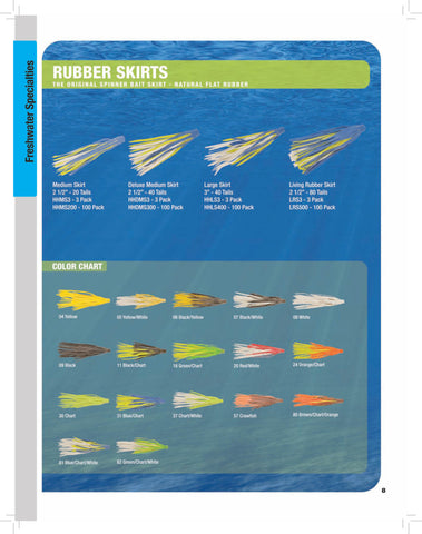 Rubber Skirts (2-1/2 20 Tail & 40 Tail)– H&H Lure Company