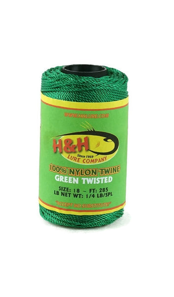 Green Braided Nylon Twine; Size 42; approx. 485 ft/lb, 1 pound spool -  Delta Net and Twine